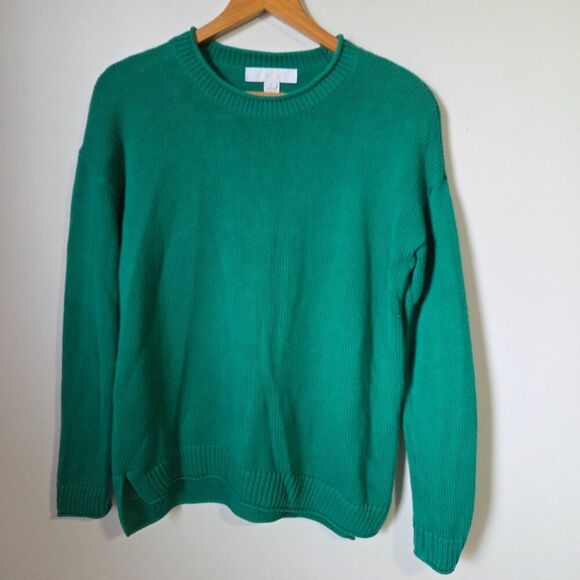 EUC LILLY PULITZER GREEN 100% COTTON CREW NECK PULLOVER SWEATER SMALL - Picture 1 of 14